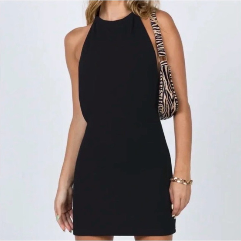 Lioness Lydia Knit Halter Dress Black